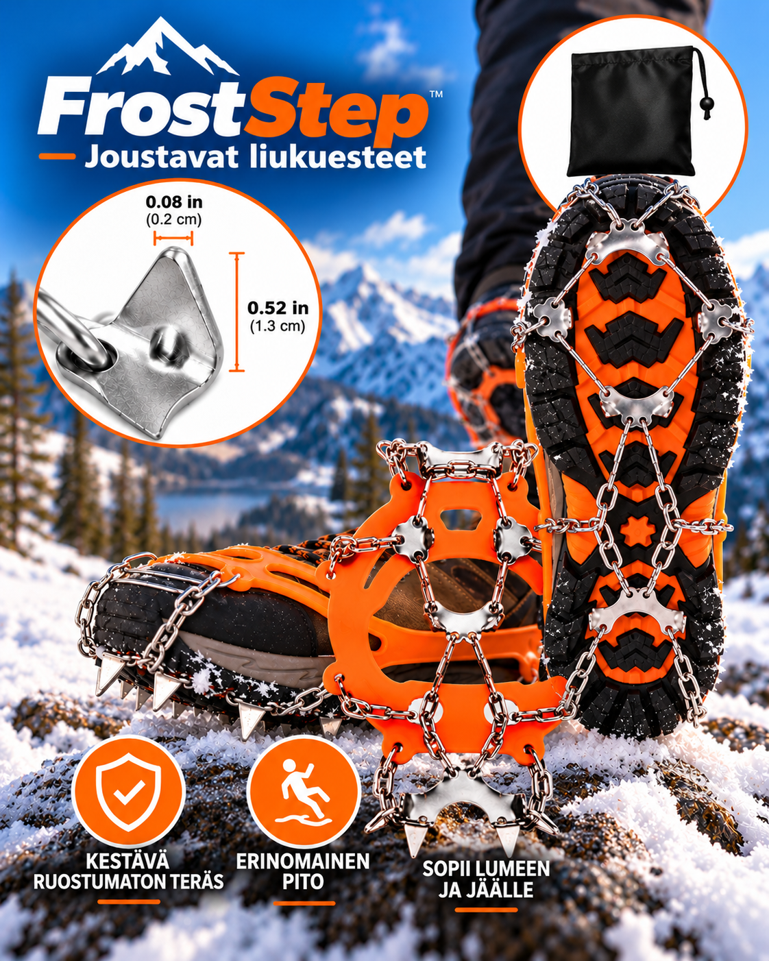 FrostStep – venyvät liukuesteet