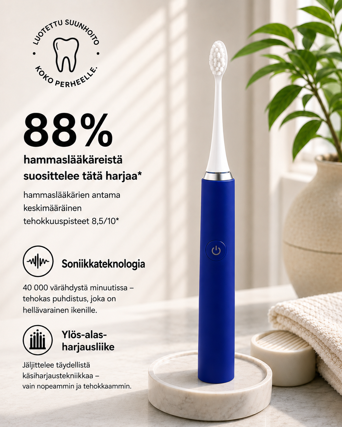 BrightSonic Daily Sähköhammasharja — Aikuisten & Lasten Mallisto