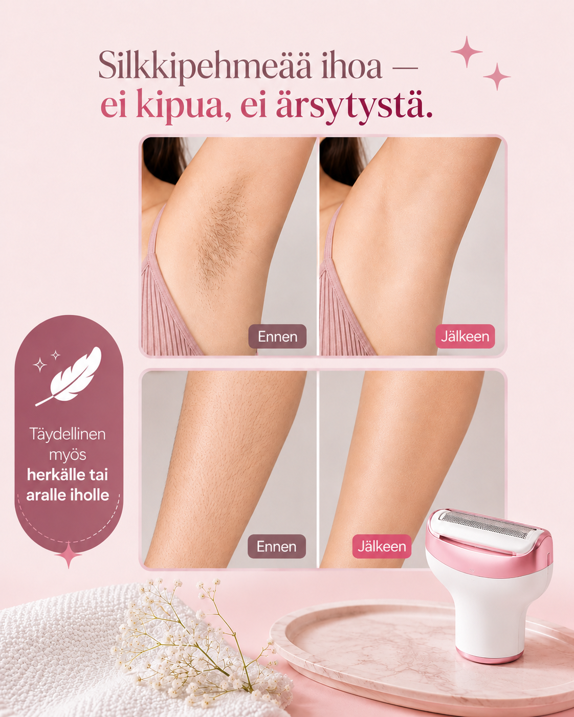 SilkEdge 4-in-1 Tarkkuuskarvanpoistin