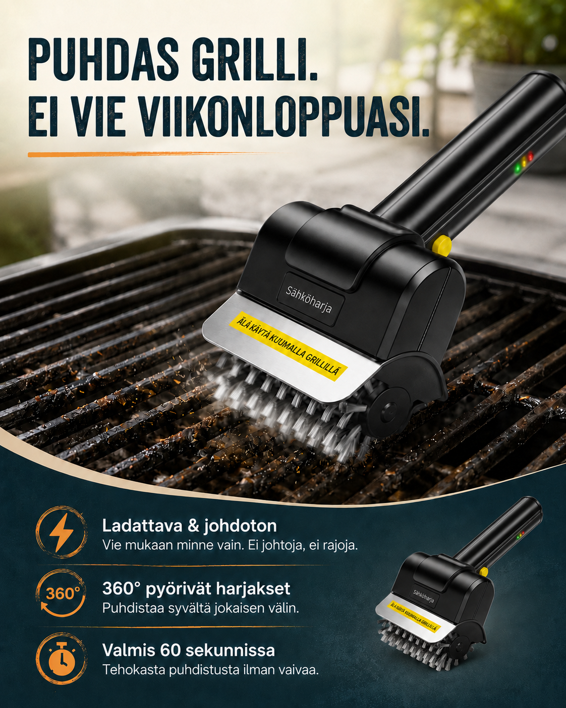 GrillGuard Pro -sähkögrilliharja