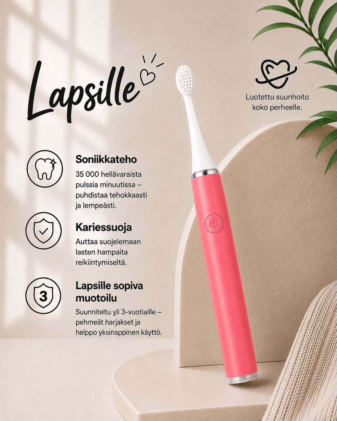 BrightSonic Daily Sähköhammasharja — Aikuisten & Lasten Mallisto