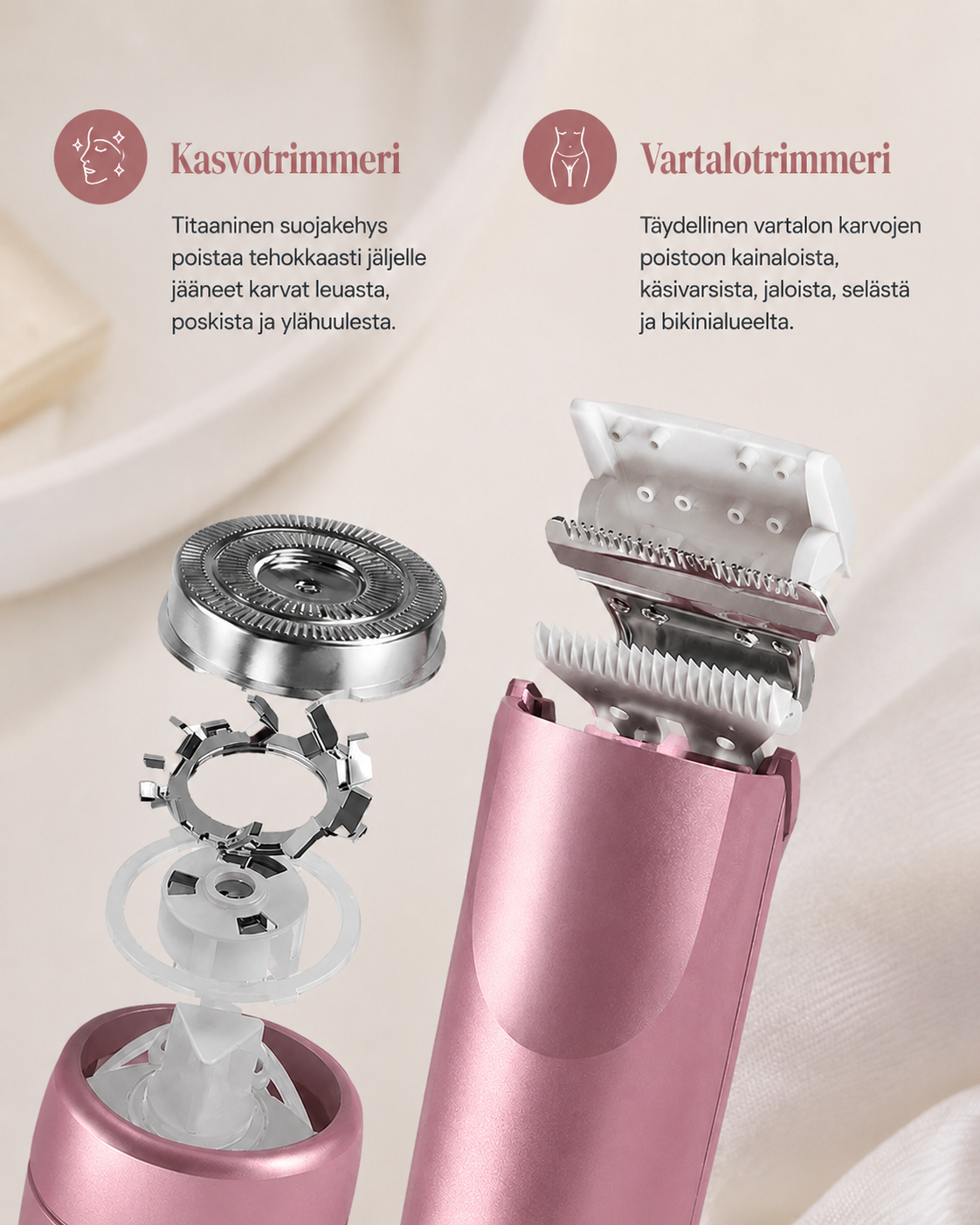 VelvetEdge 2-in-1 -naistenhöylä