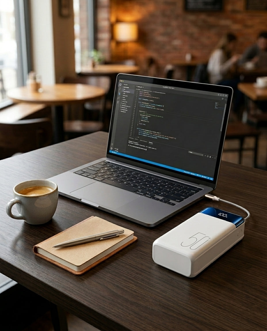 50 000 mAh power bank | Nopea lataus – Puhelin & kannettava