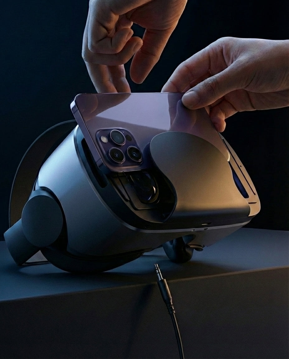 VR-headset integroidulla kuulokkeella | ImmersaView Pro