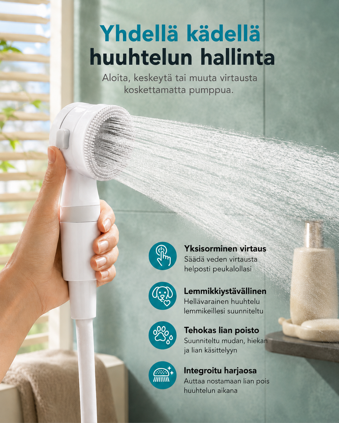 RinseGo Kannettava Ulkosuihkupumppu