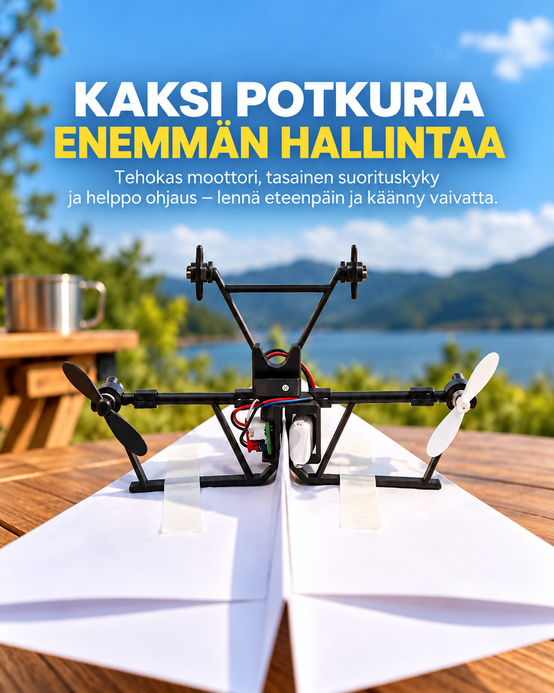 AeroFold-kaksipotkurisarja paperilentokoneelle