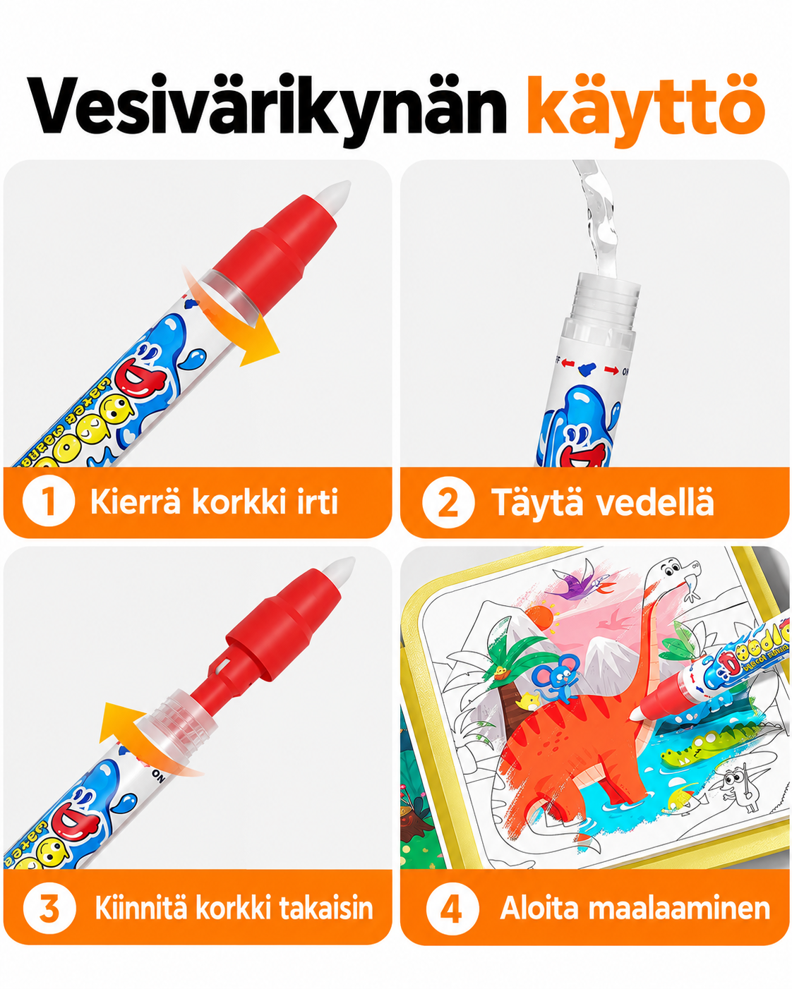 AquaBloom – vedellä maalattavat kirjat taaperoille