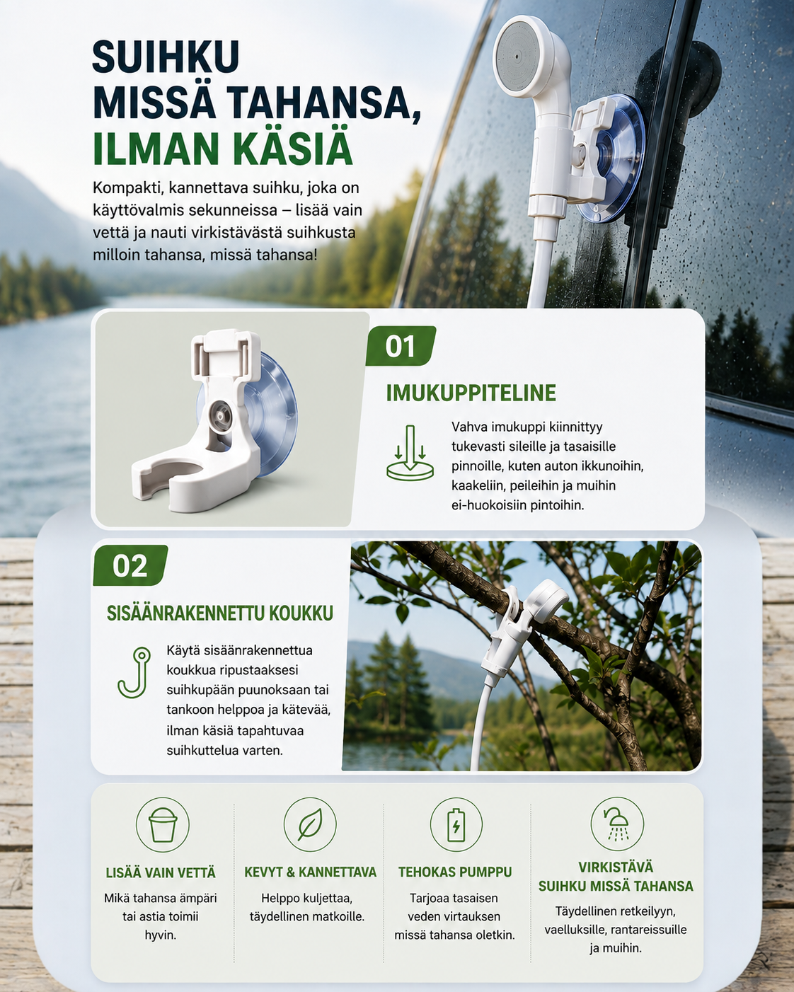 TrailWash Pro Kannettava Painesuihku