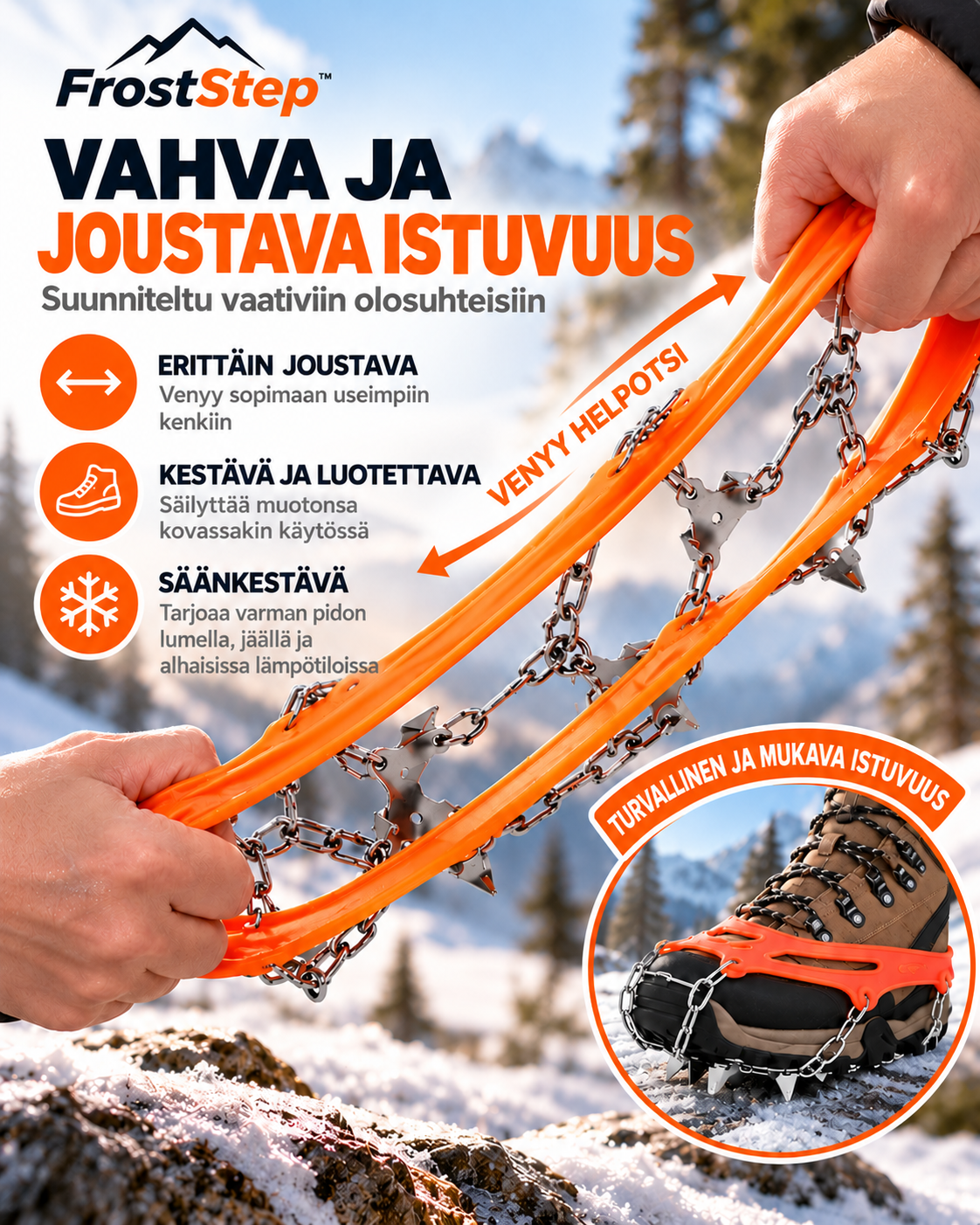FrostStep – venyvät liukuesteet