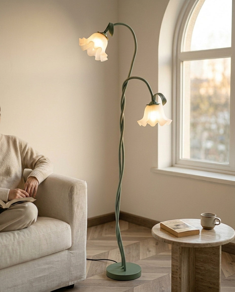 LED-lattiavalaisin kukkamuotoilu | Mattavihreä