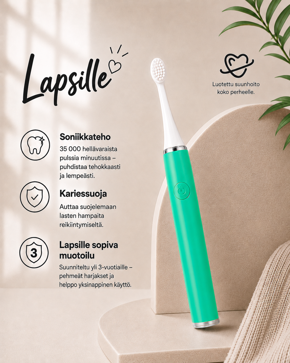 BrightSonic Daily Sähköhammasharja — Aikuisten & Lasten Mallisto