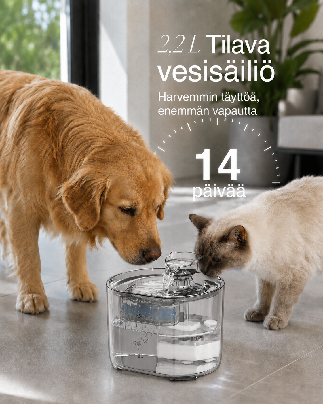 ClearFlow-vesiautomaatti lemmikeille