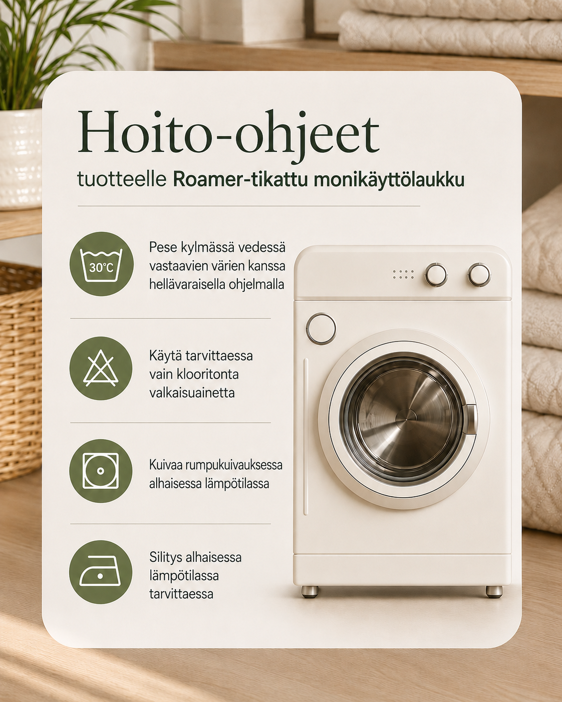 Roamer-tikattu monikäyttölaukku