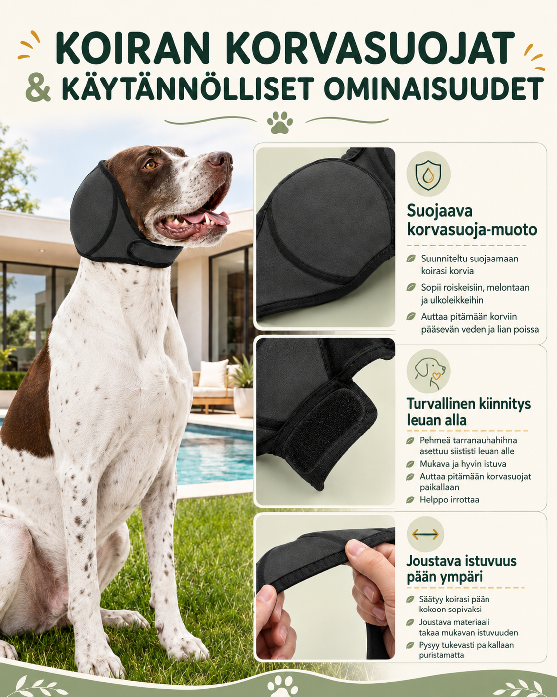 CalmEars Ääntä vaimentava koiran korvahuppu