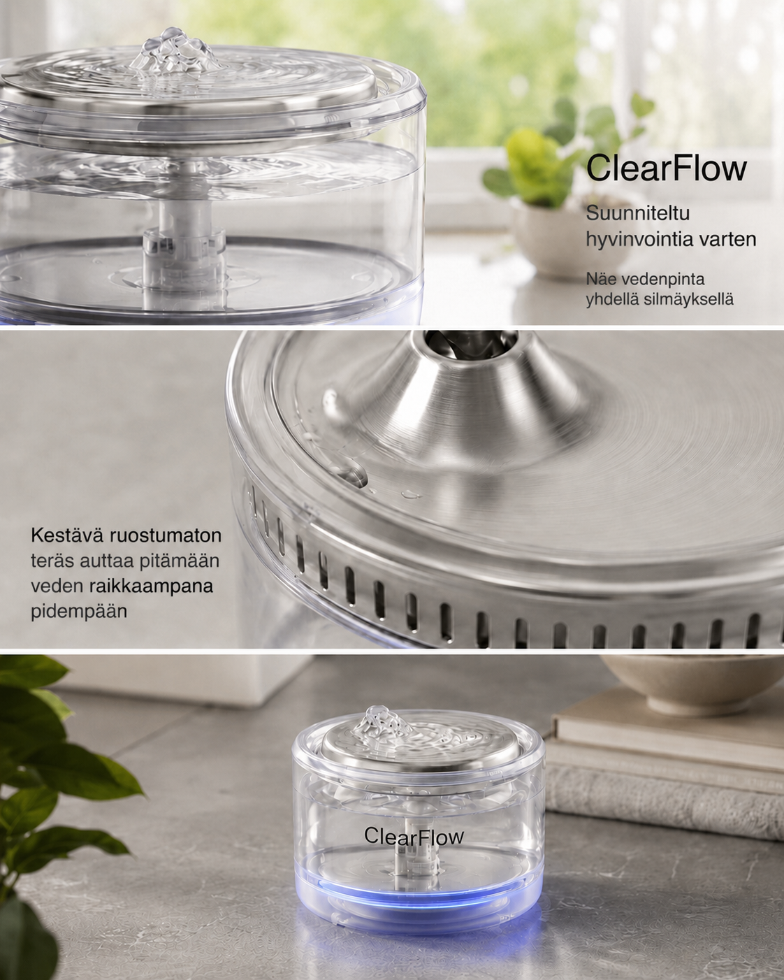 ClearFlow-vesiautomaatti lemmikeille