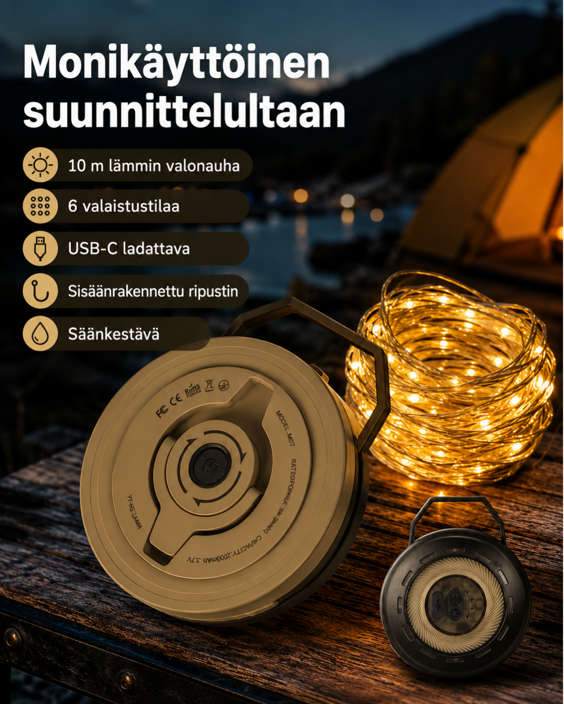 Glowdrift retki- ja tunnelmavalaisin