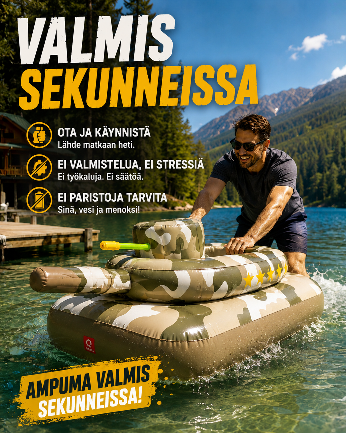 Puhallettava Splash-taistelutankki