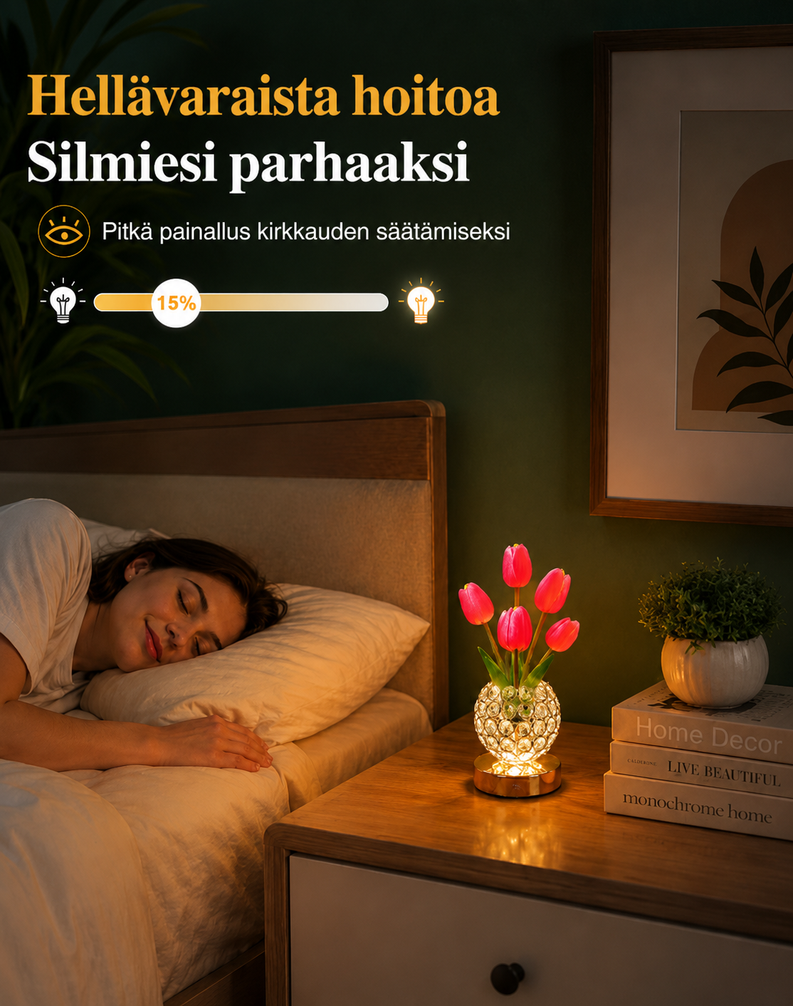 Bloomlux kristallinen tulppaanilamppu