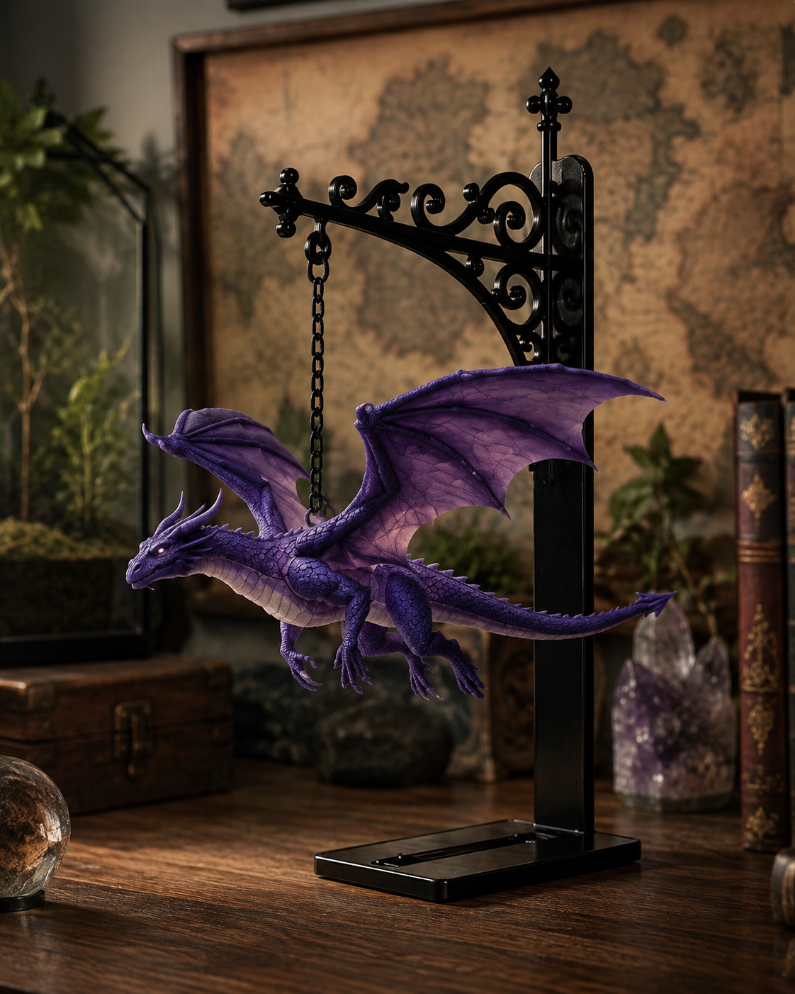 Vesperwing Dragon Shelf Sentinel – lohikäärmekoriste kirjahyllyyn