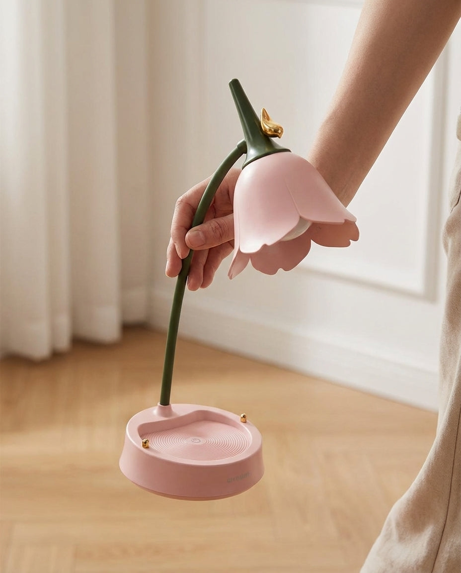 Kukkalampppu pöydälle | BloomGlow – Kosketushimmennys LED