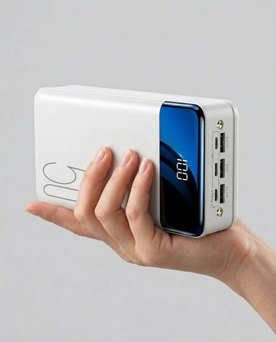 50 000 mAh power bank | Nopea lataus – Puhelin & kannettava