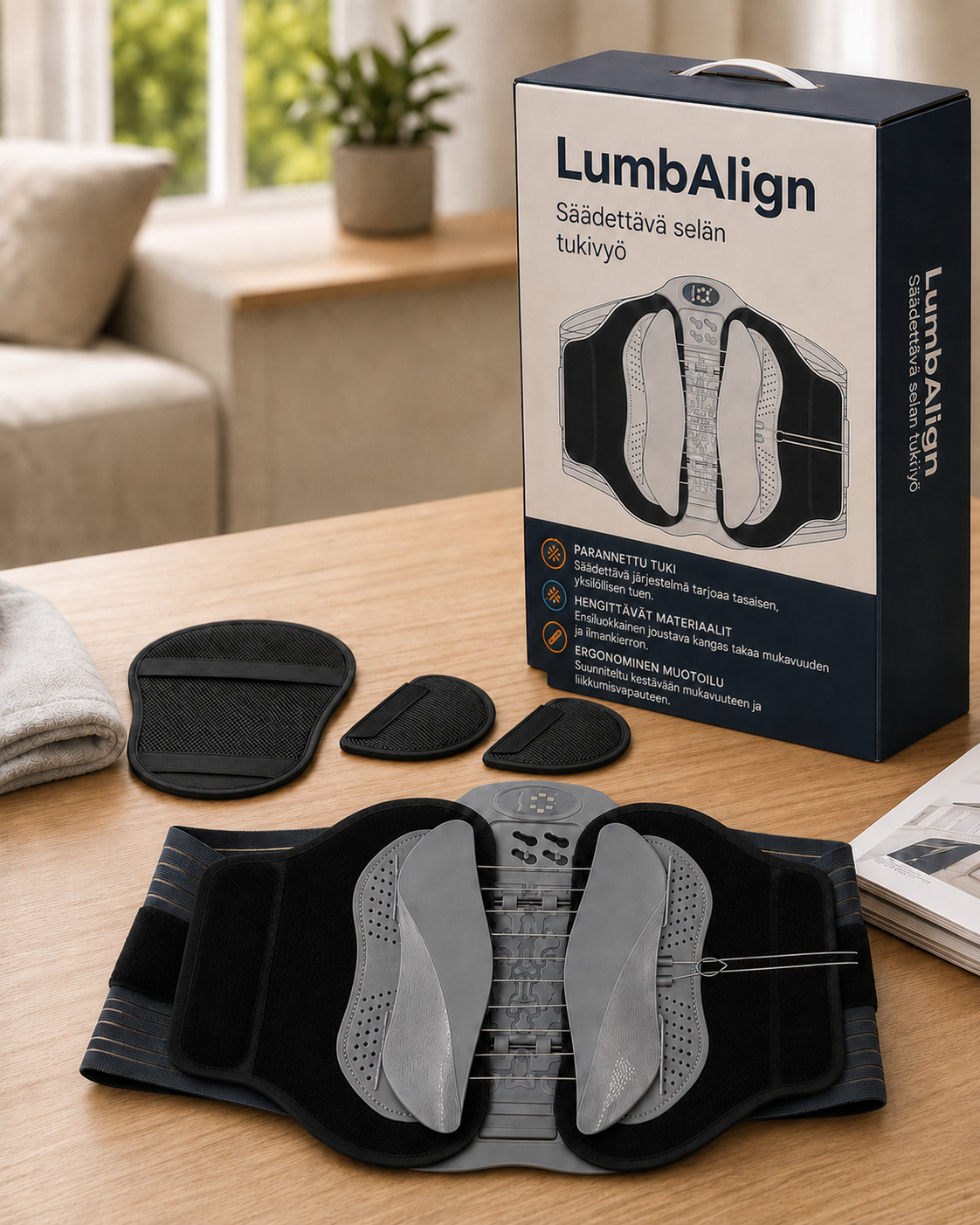 LumbAlign Säädettävä Selkätuki