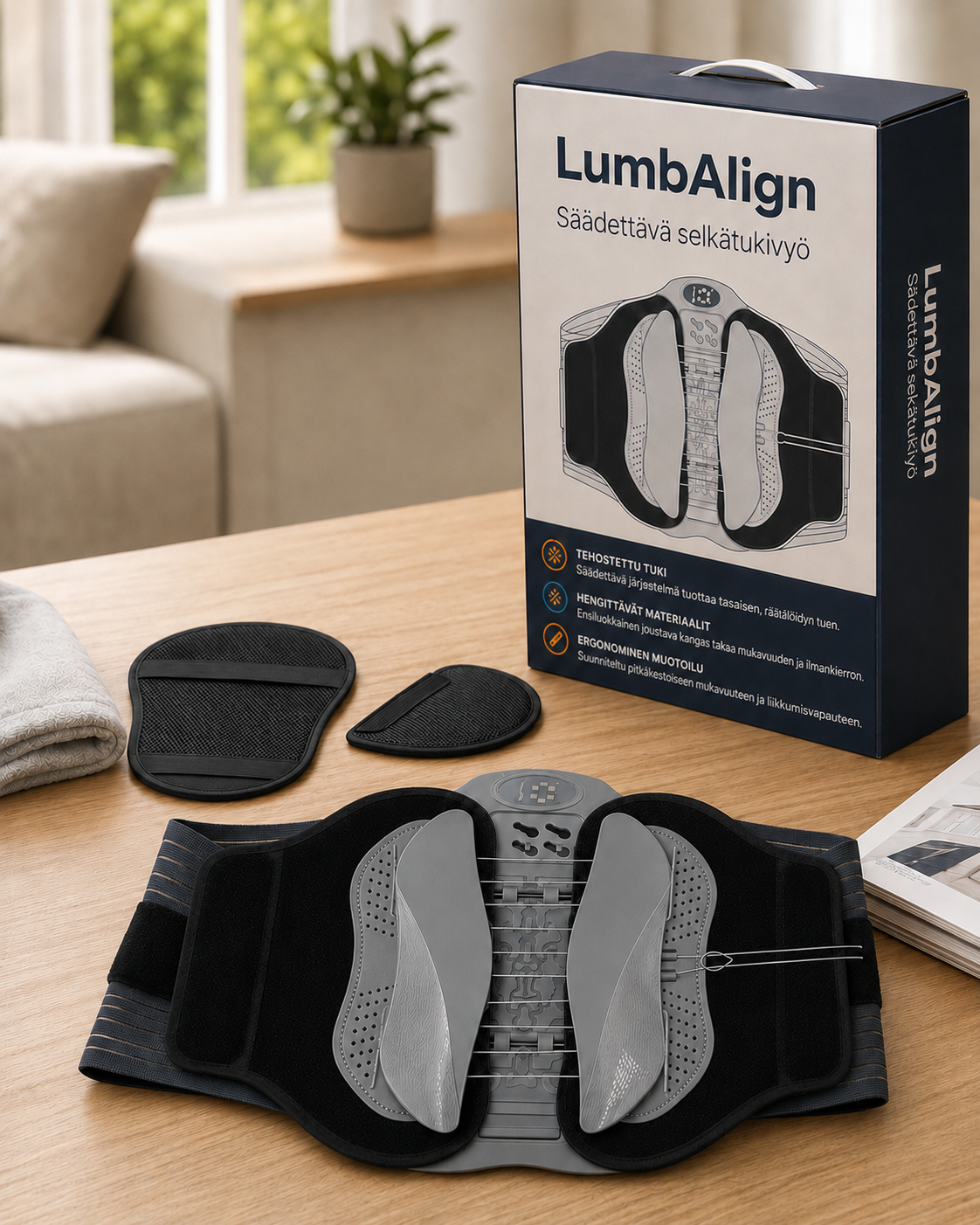 LumbAlign Säädettävä Selkätuki