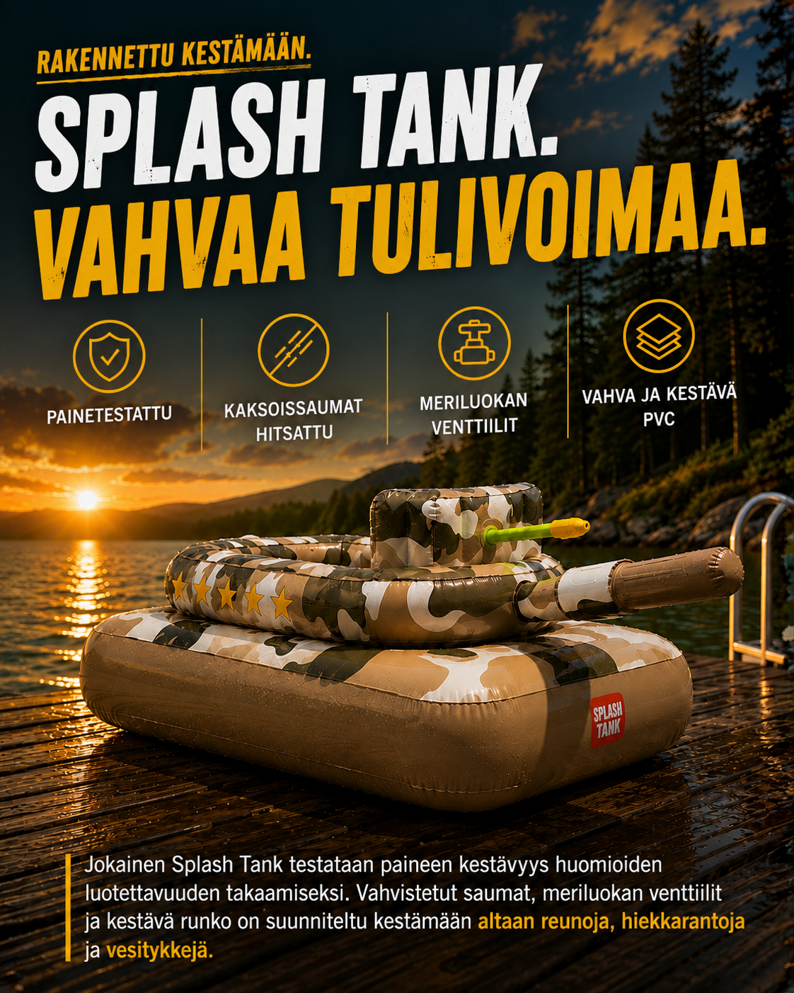 Puhallettava Splash-taistelutankki