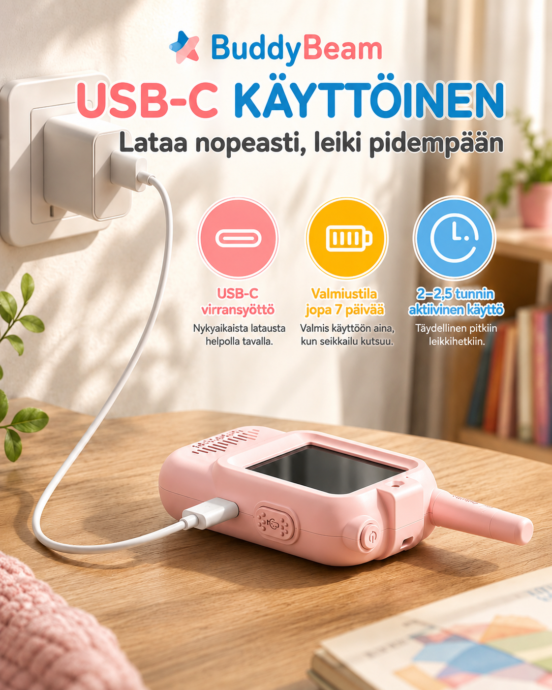 BuddyBeam Lasten Videoradiopuhelimet