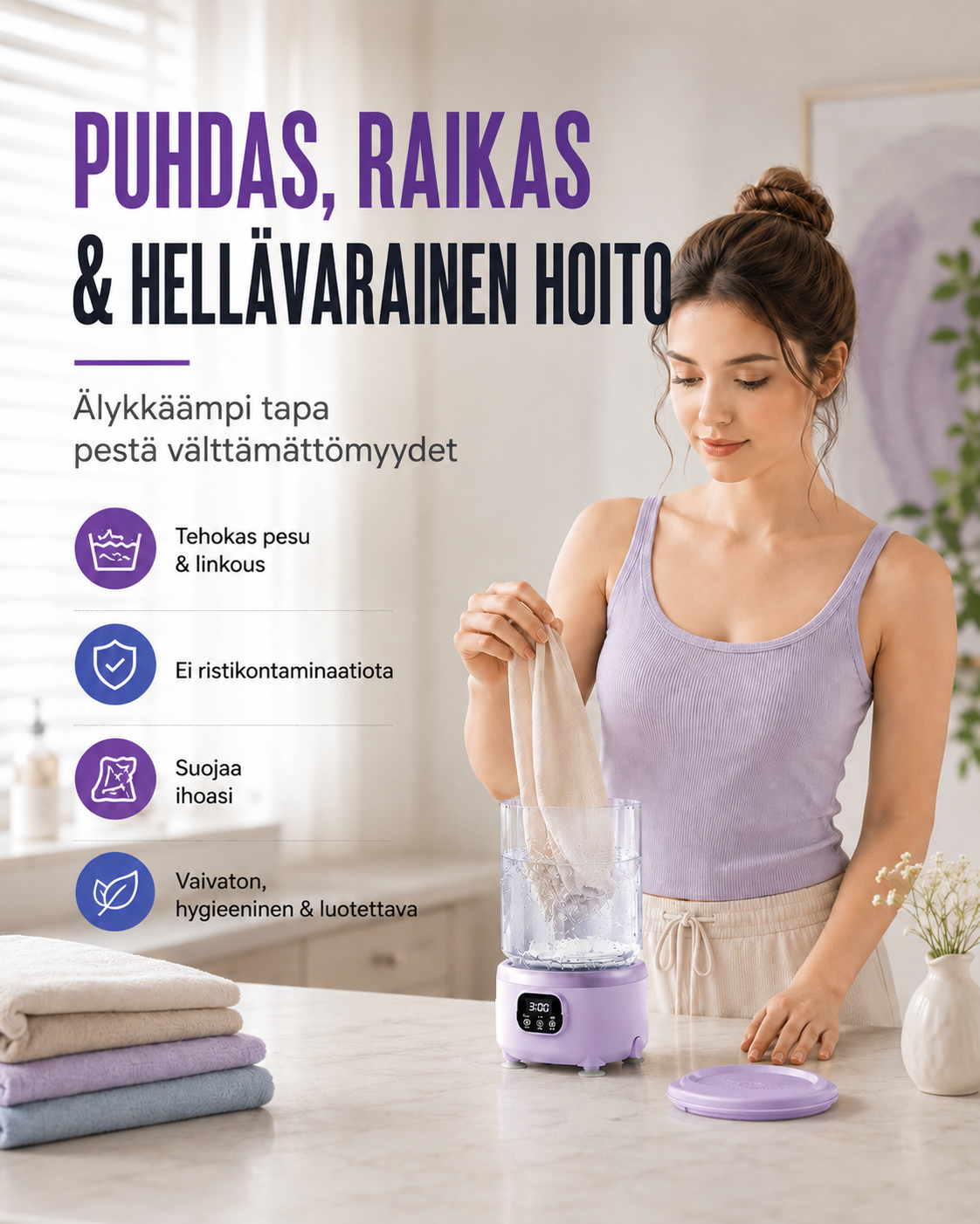 Rinseo Mini -kannettava pesukone