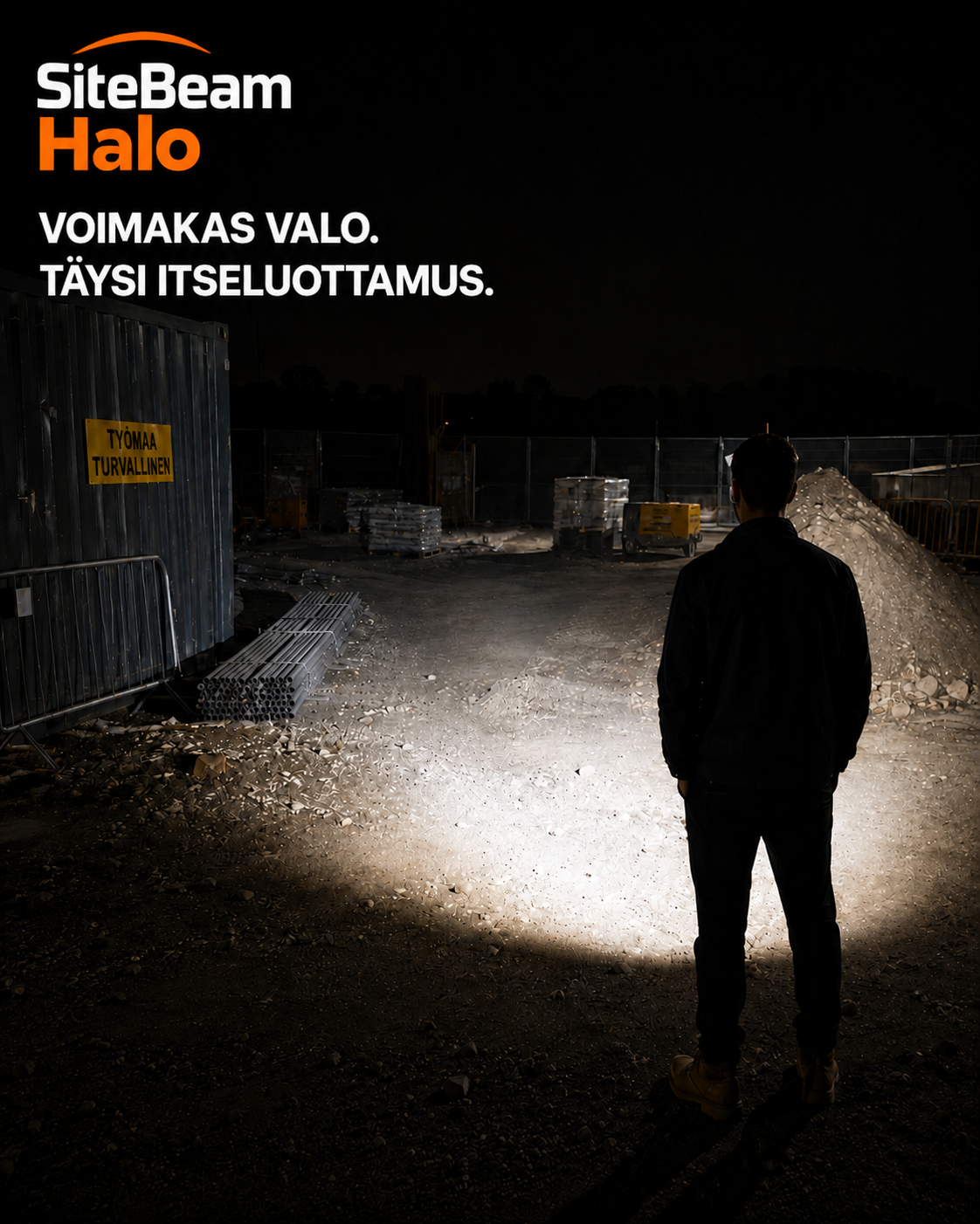 SiteBeam Halo — Ladattava 230° työotsalamppu