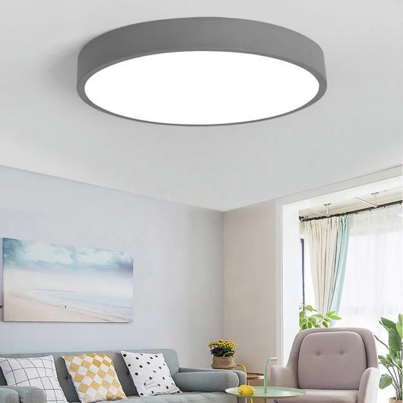 PastelGlow ErittäinLitteä LED-Kattovalaisin – Minimalistinen Pyöreä Valo Kodikkaisiin ja Moderneihin Sisustuksiin