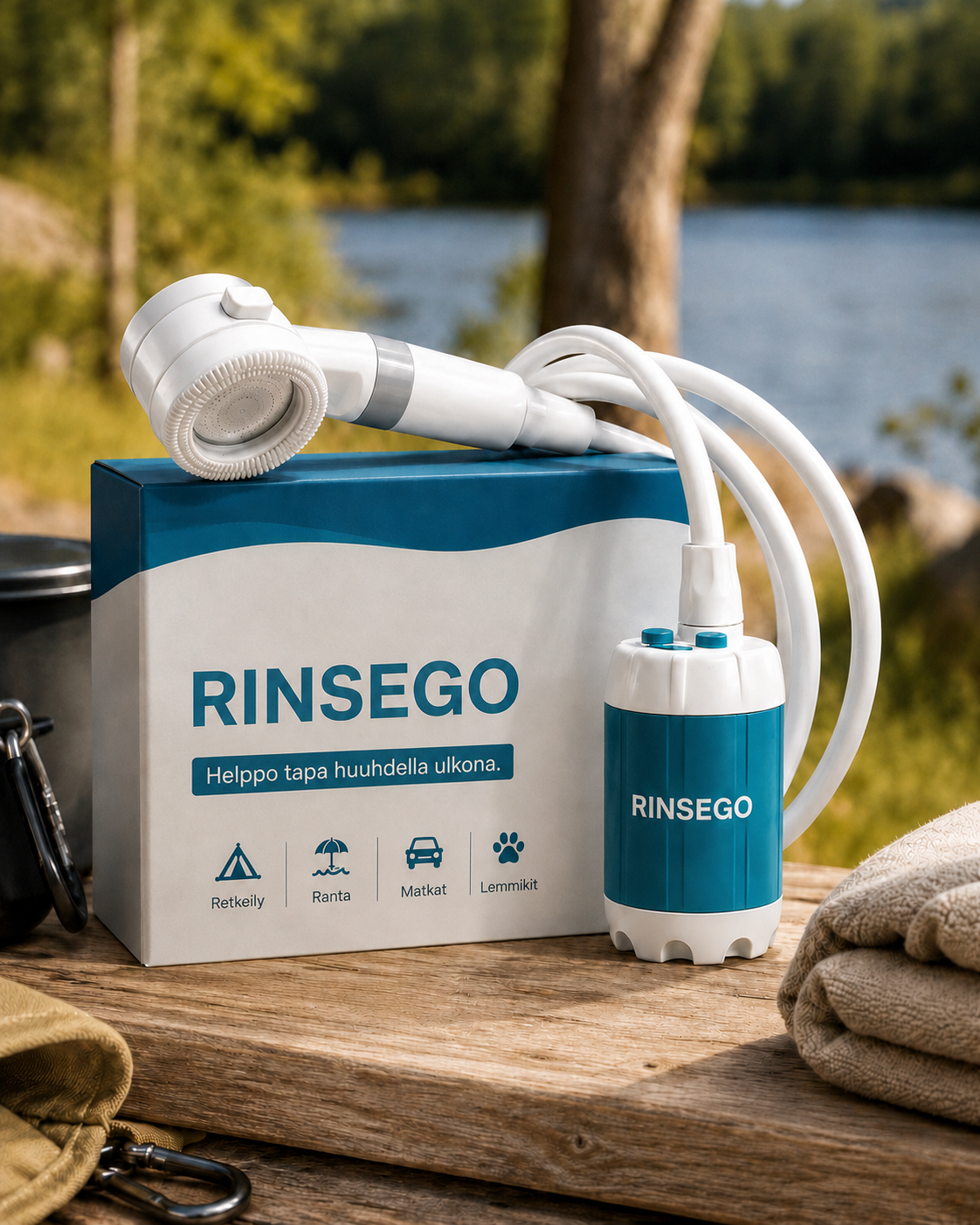 RinseGo Kannettava Ulkosuihkupumppu