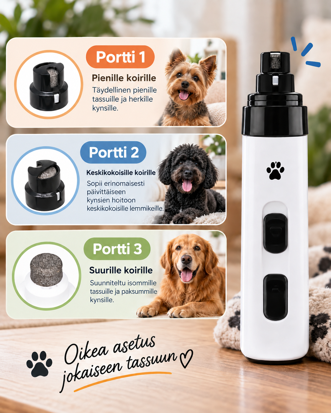 PawGlide Hiljainen Kynsihiomakone