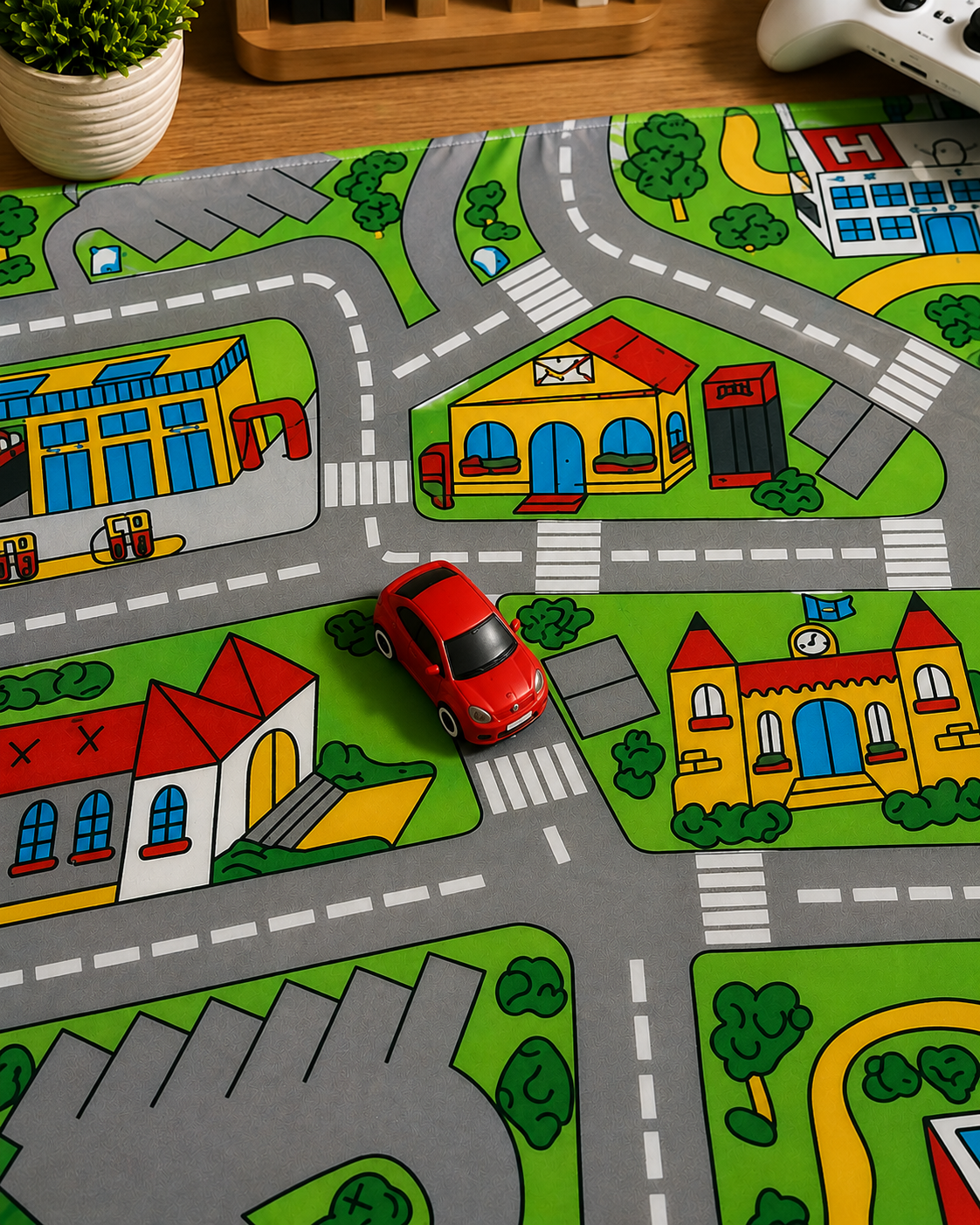Playtown Retro Road Map Desk Mat