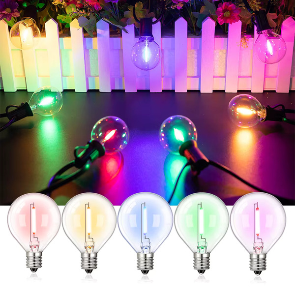 YARDBULBS™ Ulkovalosarja – 25 Lamppua, 7,5 m Johto, Liitettävä ja Vedenkestävä