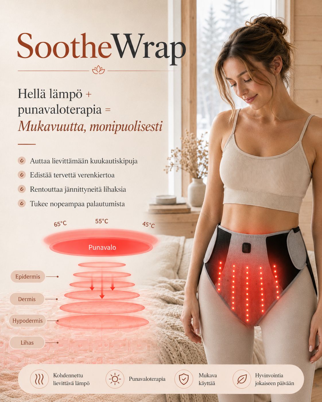 SootheWrap – lämpö- ja valohoitovyö