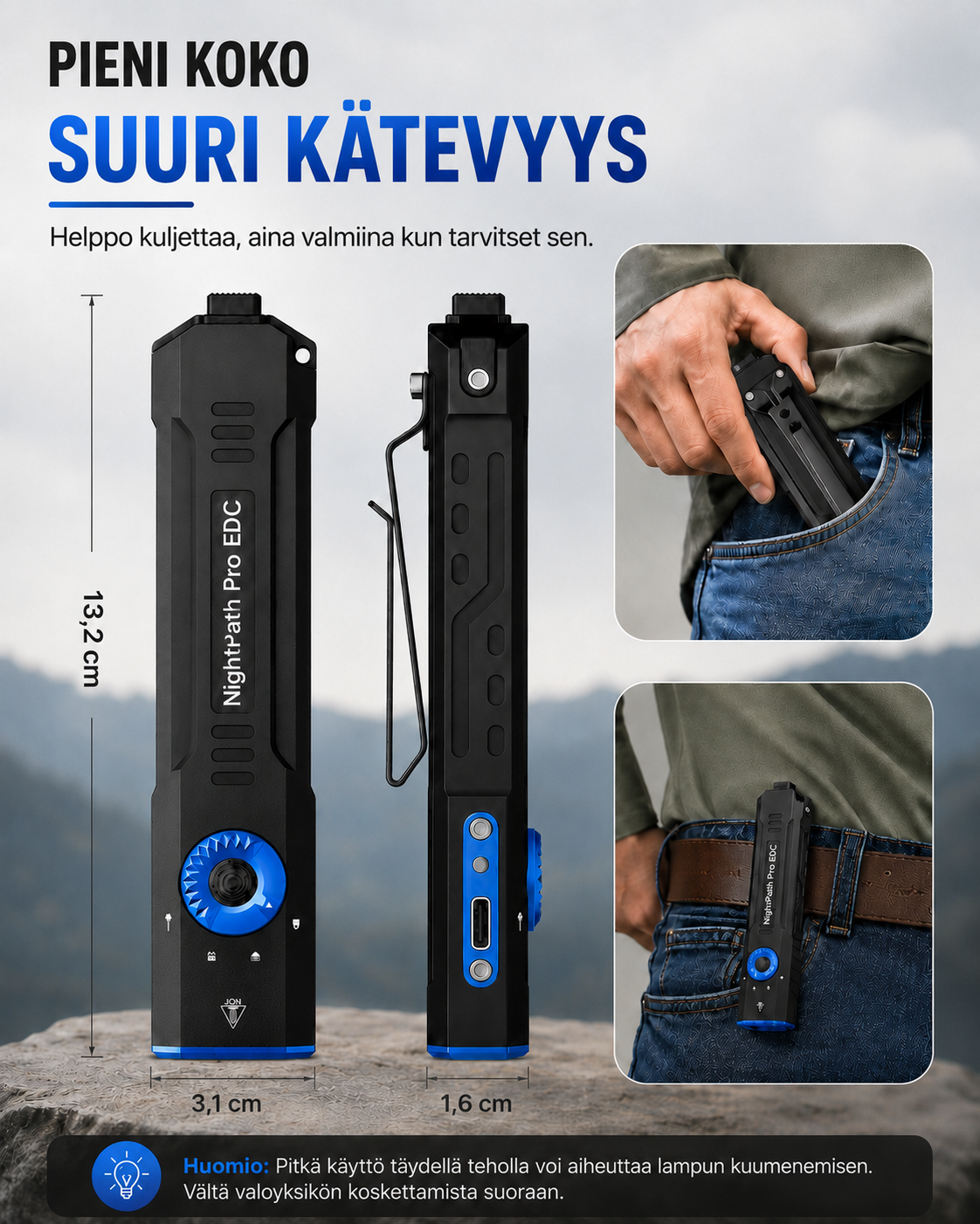 NightPath Pro EDC-taskulamppu
