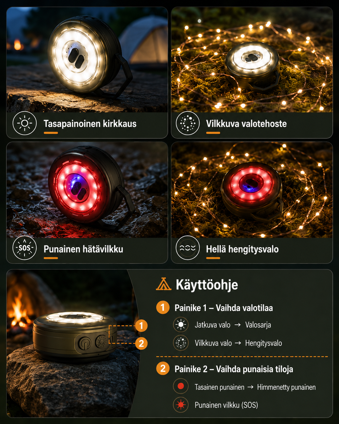 Glowdrift retki- ja tunnelmavalaisin