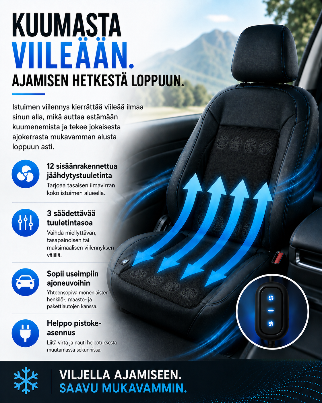 AirFlow Drive -viilentava istuinsuoja