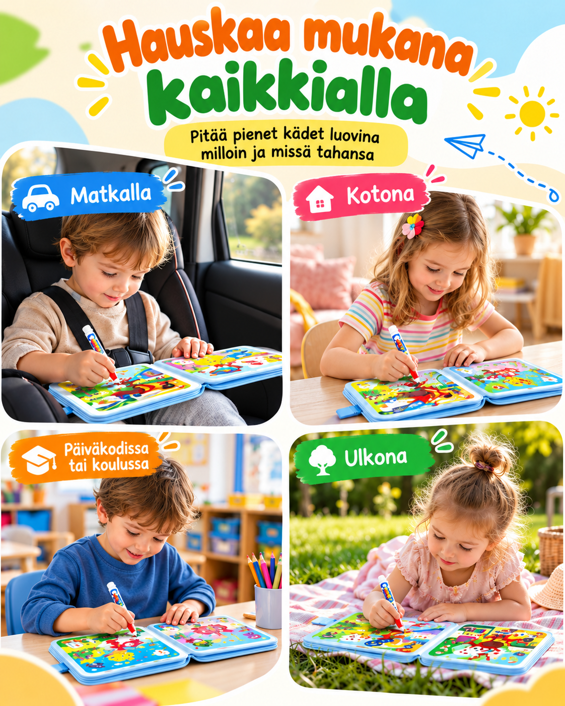 AquaBloom – vedellä maalattavat kirjat taaperoille