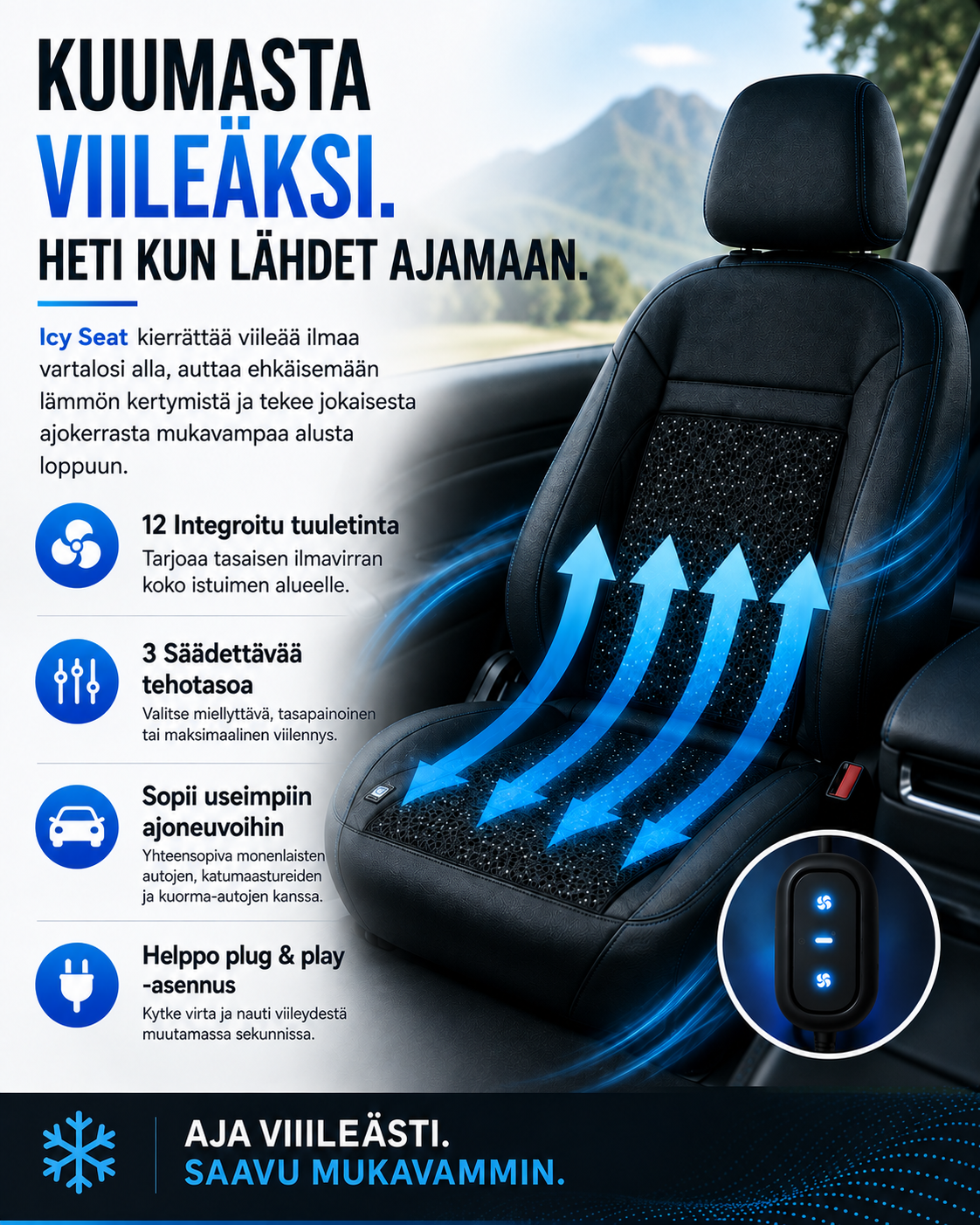 AirFlow Drive -viilentava istuinsuoja