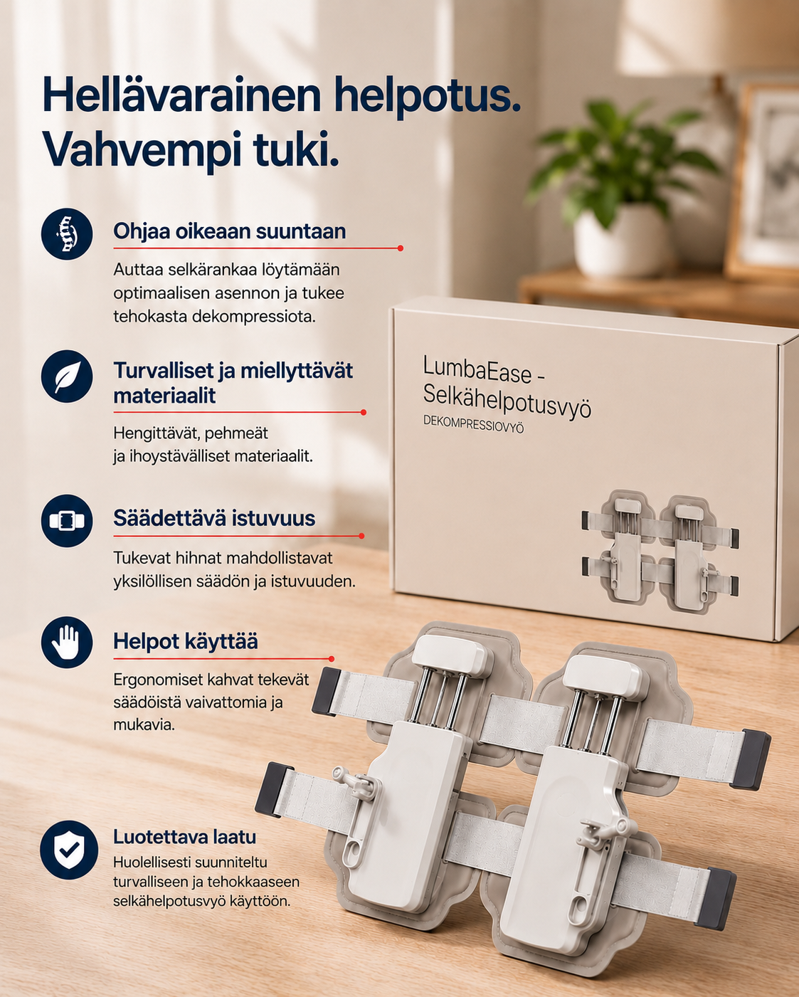 LumbaEase Selkähelpotusvyö