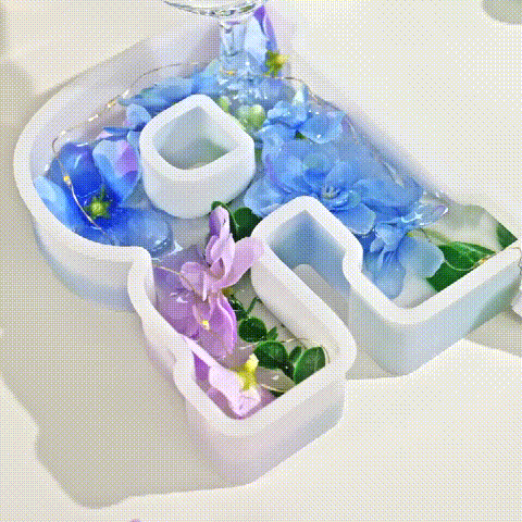 Floral Resin Night Light™ – Henkilökohtainen LED-kirjainvalo aidoilla kuivatuilla kukilla