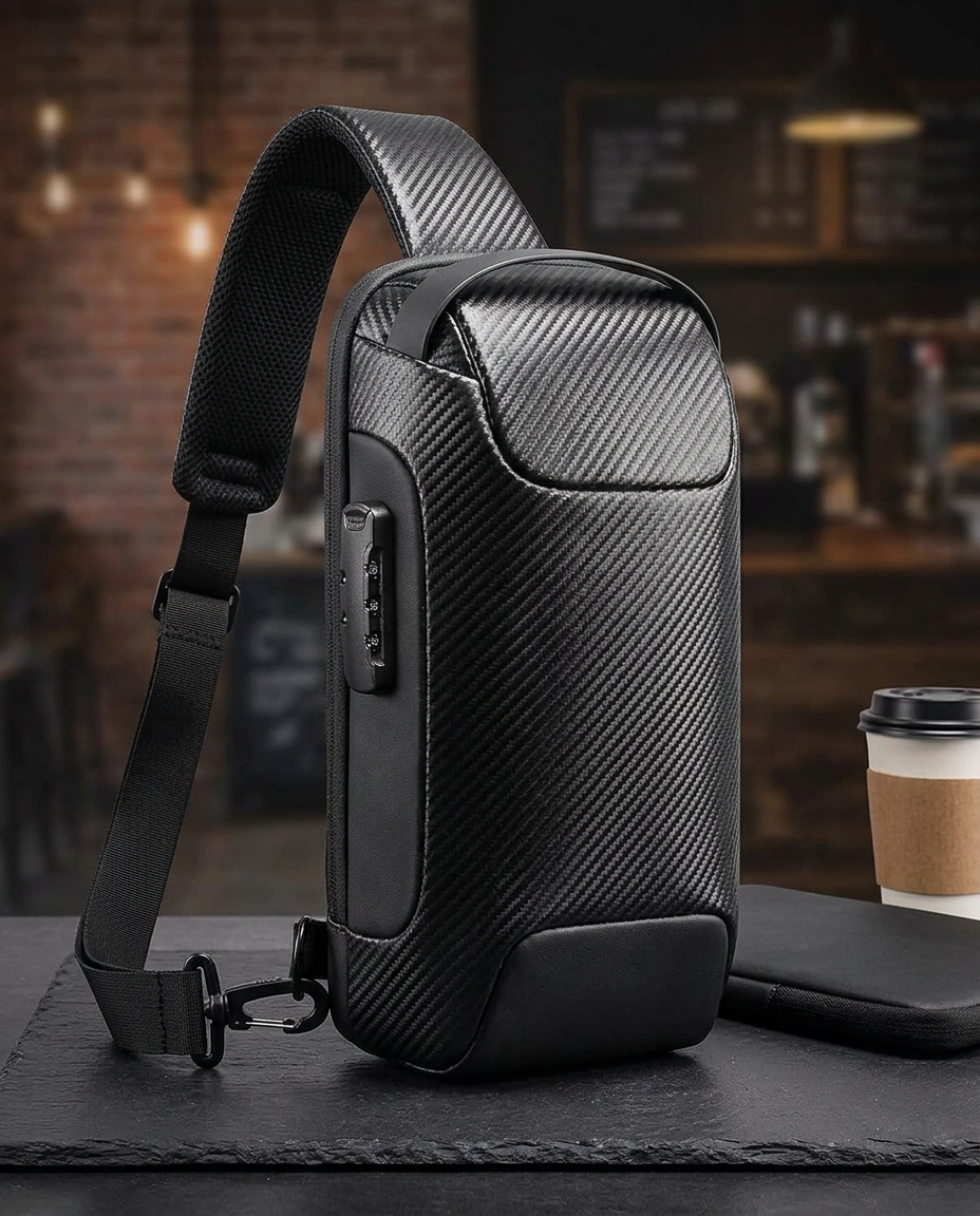 Varkaudenesto-crossbody-laukku USB-latauksella
