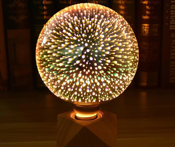 3D LED Koristeellinen Lamppu – Hopeapinnoitettu Lasi, E27, 6.3 Tuumaa