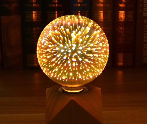 3D LED Koristeellinen Lamppu – Hopeapinnoitettu Lasi, E27, 6.3 Tuumaa
