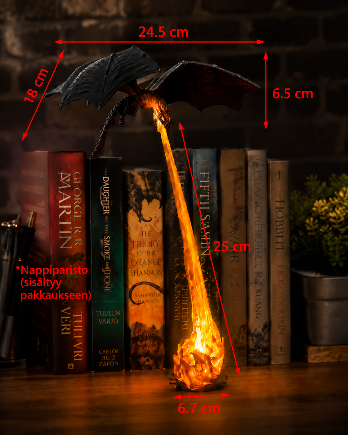 Emberwing Shelf Dragon – Valaiseva Hyllylohikäärme