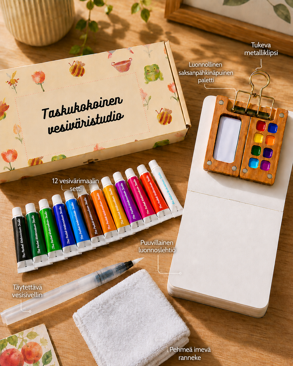Taskukokoinen vesiväristudio