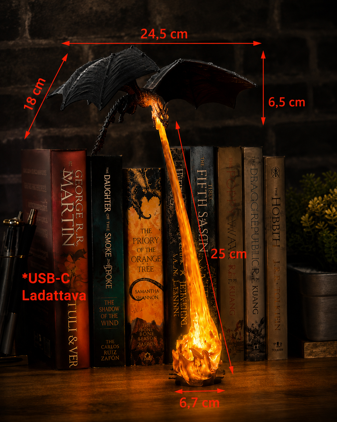 Emberwing Shelf Dragon – Valaiseva Hyllylohikäärme